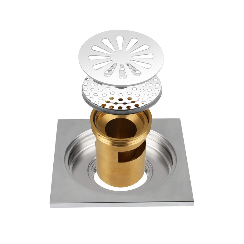 Square Floor Drain Thickened Stainless Steel Bathroom Tile Insert Floor