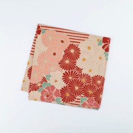 Small Furoshiki (Retro Flower) Made in Japan 19.7 Inches (50 cm) 100% Cotton Washable Japanese Reusable Bag Bento Wrap Cloth Chief Handkerchief Scarf Bandana, Getaway Solids