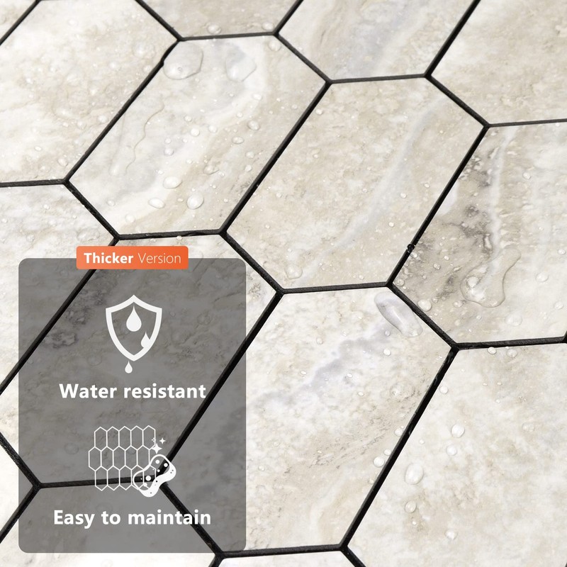 Vamos Tile Long Hexagon Peel and Stick Backsplash Tile -