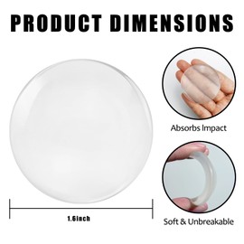FAMLEAF 1.6" Wall Door Handle Stopper, 12PCS Clear Self Adhesive Wall Protector Rubber Door Bumpers, Solution for Stopping Damage from Doors Knobs, Shock Absorbent and Noise Reduction