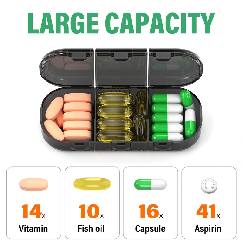 Weekly Pill Organizer 3 Times a Day, 7 Day Portable