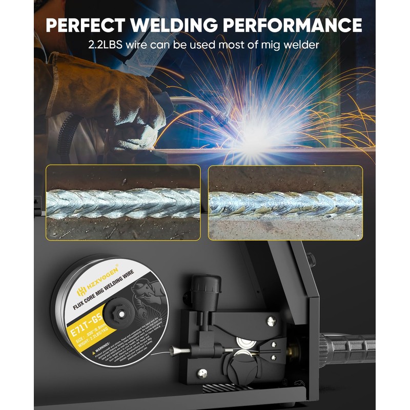 H HZXVOGEN E71T-GS .030''Gasless Flux Core MIG Welding Wire for