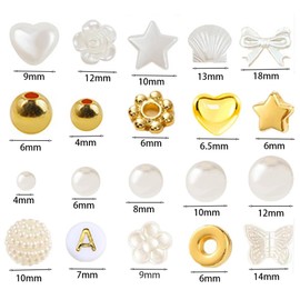 1860pcs Beads for Bracelet Making Kit with Multi-Sizes For Pearl Bracelets Making Spacing Bead Set Multi-Shape Jewelry Make Supplies Diy Art Craft for Women (1860)