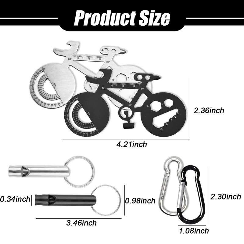 Bicycle Multitool Bicycle Tool with Aluminium Whistles, Pack of 2