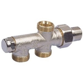 Heimeier DUOLUX 3801-02.000 Distributor M24 x 1.5 mm with Shut-Off, Gunmetal Nickel-Plated