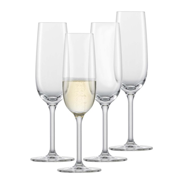 SCHOTT ZWIESEL Champagne Glasses For You (Set of 4), Elegant Champagne Glasses with Moussing Point, Dishwasher Safe Tritan Crystal Glasses, Made in Germany (Item No. 121872)