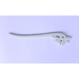 Runxuan Traditional Ceramic Hair Clip, Handmade, White Color, Hair Accessories, Chinese Style