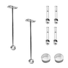 MroMax Curtain Rod Ceiling-Mount Bracket 25mm/1Inch Closet Rod Bracket Stainless Steel Rod End Supports for Bedroom Closet, Clothes Pole, Bathroom and Living Room Curtain Rod 2Pcs