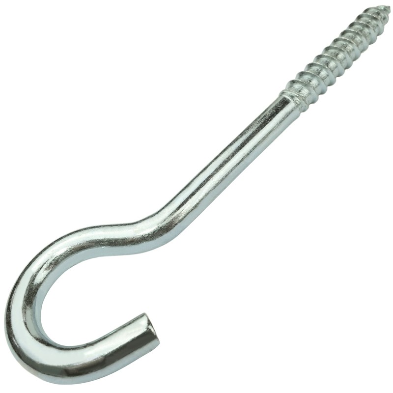 AERZETIX C57995 Set of 10 Screw Hooks Curved for Screwing