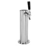 Single Tap Chrome Draft Beer Kegerator Tower - 2 1/2" Diameter