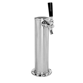 Single Tap Chrome Draft Beer Kegerator Tower - 2 1/2" Diameter