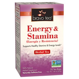 Bravo Tea Energy and Stamina Caffeine Free 20 Tea Bags