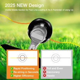 4-Pack String Trimmer Line .095 Compatible with Ego String Trimmer 095 Weed Eater String Pre-Cut Dual Color 3-section Fast-positioning Twisted Trimmer Line Universal Fit Weed Wacker String 16 ft