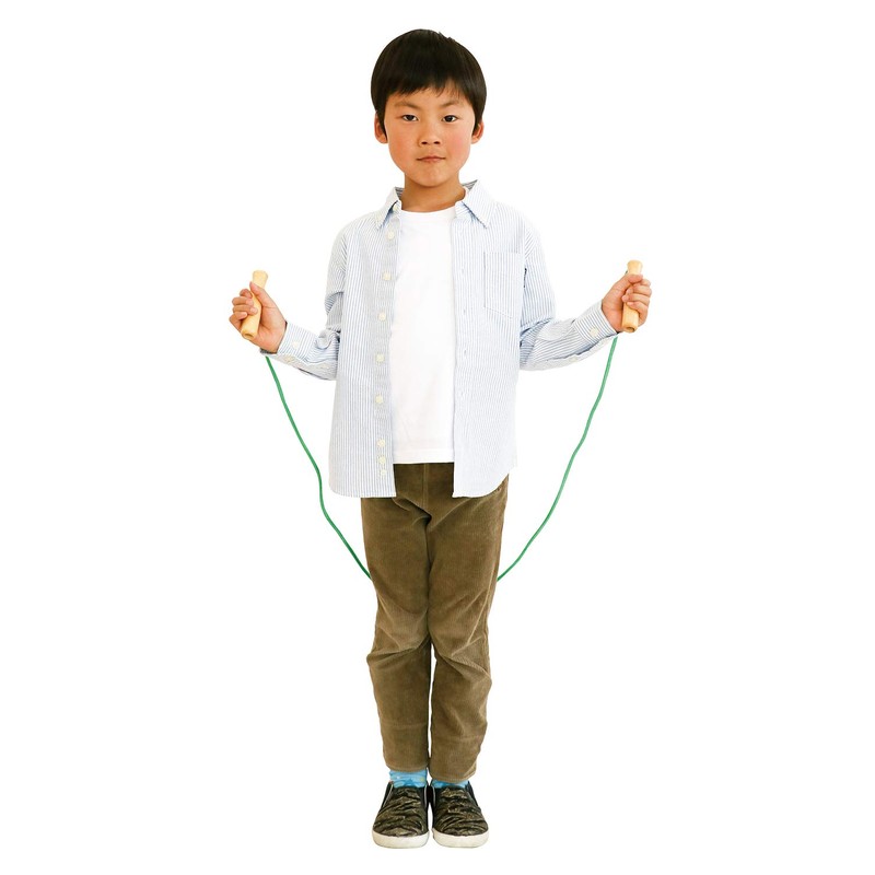 Colorful Wooden Pattern Jump Rope Yellow