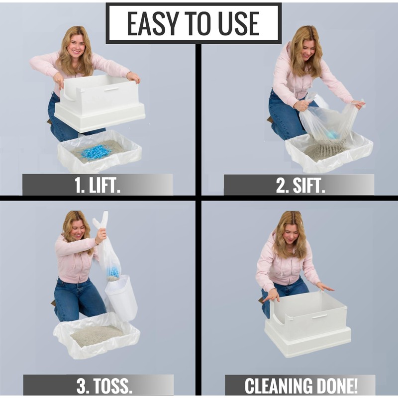 SpeedySift V2 Deluxe Cat Litter Box Starter Kit, Includes 56ct