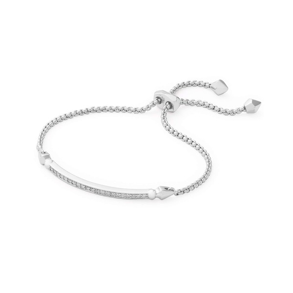 Kendra Scott Ott Adjustable Link Chain Bracelet for Women, Fashion Jewelry, Rhodium-Plated