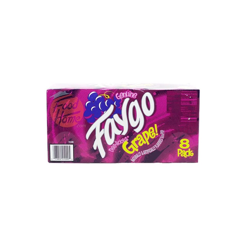 Faygo Grape! flavored soda pop. 8-pack 12-fl. oz. cans in