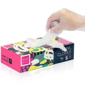 Fit Meal Prep 100 Pack Disposable Latex Free Small Vinyl Food Prep Gloves - Powder Free, Ideal for Kitchen, Bathroom, Household, Gardening