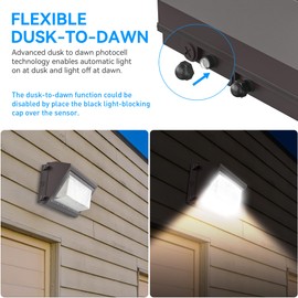 Flakeeper 120W LED Wall Pack Light with Dusk-to-Dawn Sensor, 16800LM 6000K LED Security Flood Lighting, 120V Outdoor LED Wall Lights for Parking Lots|Warehouses|Factories|Yard