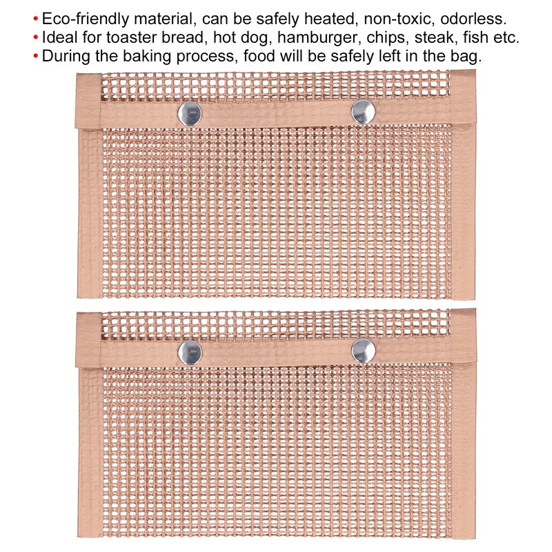 2PCS BBQ Grill Mesh Bag High Temperature Resistant Barbecue Bag