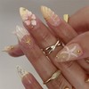 Almond Press on Nails French Tip Fake Nails Medium False