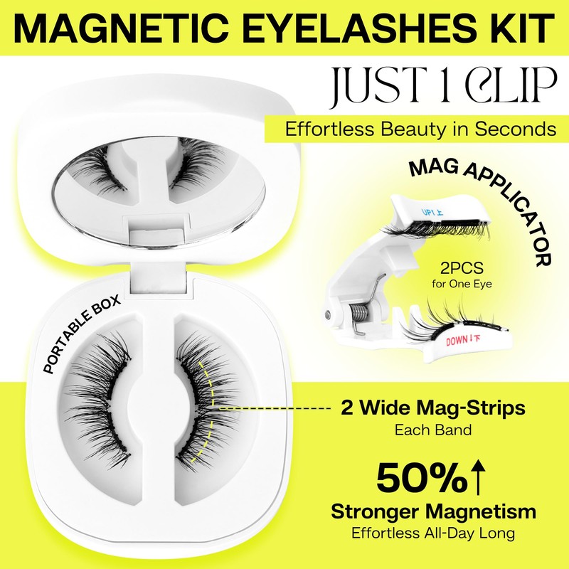 CALAILIS Magnetic Eyelashes with Applicator Upgrade Soft Magnetic Eyelashes Natural