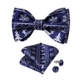 DiBanGu - Lazos de Navidad para hombre, Árbol de Navidad azul/blanco, Talla única