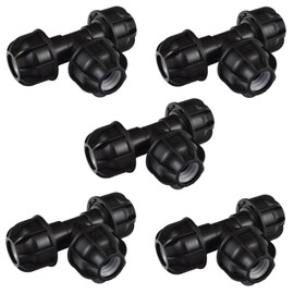 Agora-Tec 5 St1ck PP Fittings T-St1ck f1r 20 mm PE-Rohr f1r Wasserrohr in Garten oder Haus (T-St1ck, 5, St1ck)