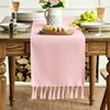 Artoid Mode Blush Pink Country House Style Tassels Table Runner,