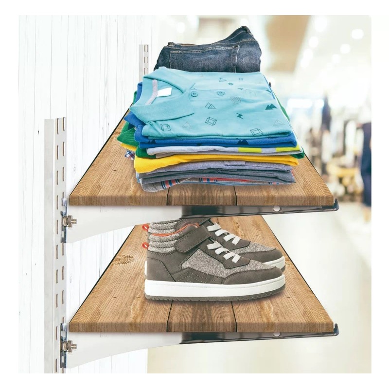 Exhivit Cremallera Doble Cromada Para Mensula Plana De 2.40 Mts