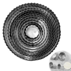 EsiFare 12 Sets Cookie Cutters Cookie Cutters Round Cookie Cutter Round Cookie Cutter Set Diameter Approximately 11.6cm*1 Diameter 11cm*1 Diameter 10cm*1 Diameter 9.2cm*1 Diameter x 1 Diameter 8.6cm*1