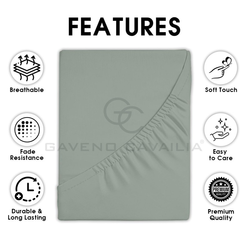 GC GAVENO CAVAILIA Percale Fitted Sheet | Ultra Soft Plain