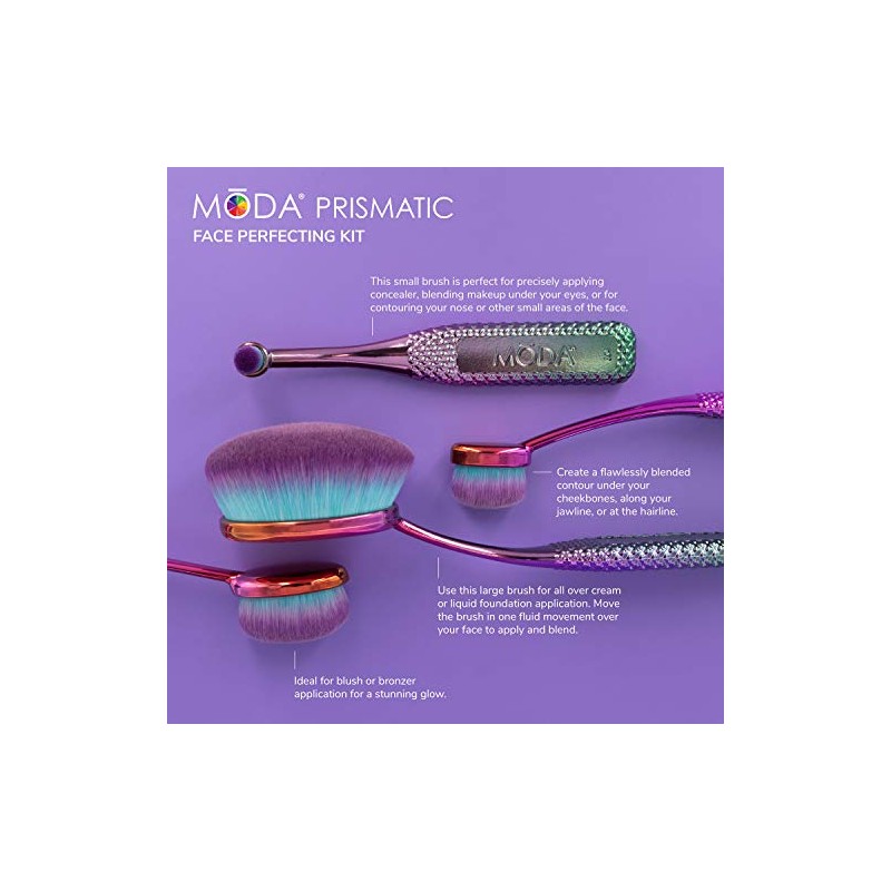 Royal Langnickel Moda Prismatic Pro Makeup Brushes Face Perfecting Kit