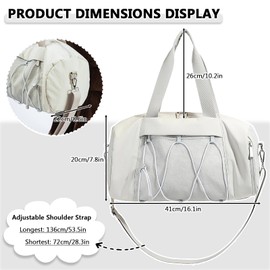 X SIM FITNESSX Sports Bag with Shoe Compartment Women/Men Training Bag Sports Bag Swimming Bag Travel Bag for Sports Gym & Fitness Weekender Travel Small Duffel Bag, beige, Sports