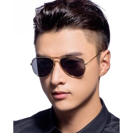 Ade Wu Men's Sunglasses, Polarized Sunglasses, Ultra Lightweight Metal, UV400, UV Protection, Classic Design, 3D Dimensional Frame, Driving, Baseball, Bicycle, Fishing, Climbing, Running, Golf,