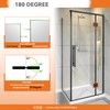CKB Brass Shower Door Hinge, 180 Degree, for 3/8"(10mm) to