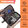 DUSCOKE Leather Car Key Chain Bag with Zipper & 6