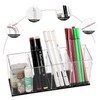Acrylic Clear Pencil Holder Pen Holder 4 Compartments,Brush Holder Countertop
