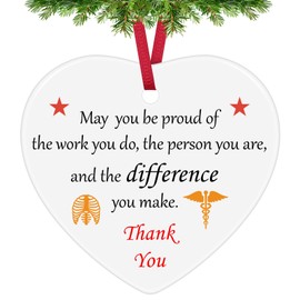 Radiographer Appreciation Gifts Ceramic Ornament Thank You Gifts for X-Ray Tech Ceramic Heart Keepsake Radiology Technologist Gift Radiology Tech Graduation Gift Future X Ray Technician Gift Christmas