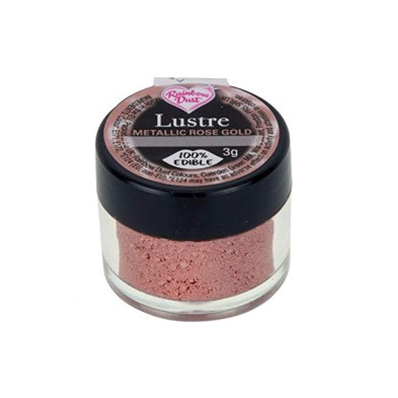 Metallic Rose Gold Edible Lustre - Rainbow Dust - 3g