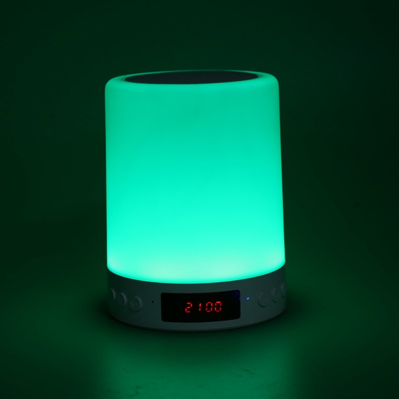 Bluetooth Speaker Alarm Clock Colorful Night Light Touch Control LED