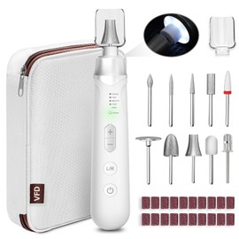 Electric Nail File Drill, Cordless 2000 mAh Rechargeable Nail Filer Electric, Portable Nail Dril Machine Drill for Nails Acrylic Manicure and Thick Toenails Buffer Grinder Care Professional (Silver)