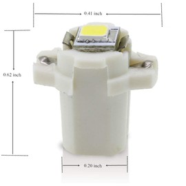 Alla Lighting 10pcs B8.3d Base Car Truck Dashboard Instrument Panel Gauge Cluster LED Lights Bulbs, Super Bright White WLJH T4.2 LED Bulb PC195 PC194 PC168