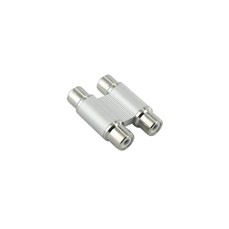 2 RCA Shielded Cable Joiner Adaptor Plug Metal Home Hi-Fi