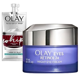 Retinol Eye Cream By Olay, Retinol 24 Night Eye Cream, 1.7oz  1 Week Of Whip Face Moisturizer TravelTrial Size                                        