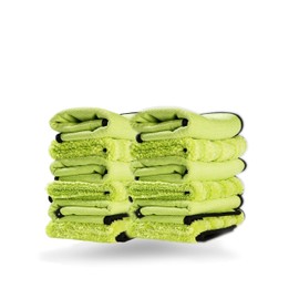 Adam's Polishes Microfiber Glass Cleaning Towel - Two Sided, Streak Free Glass Cleaning Towel - Soft Satin Stitched Edges 540 GSM (12 Pack)