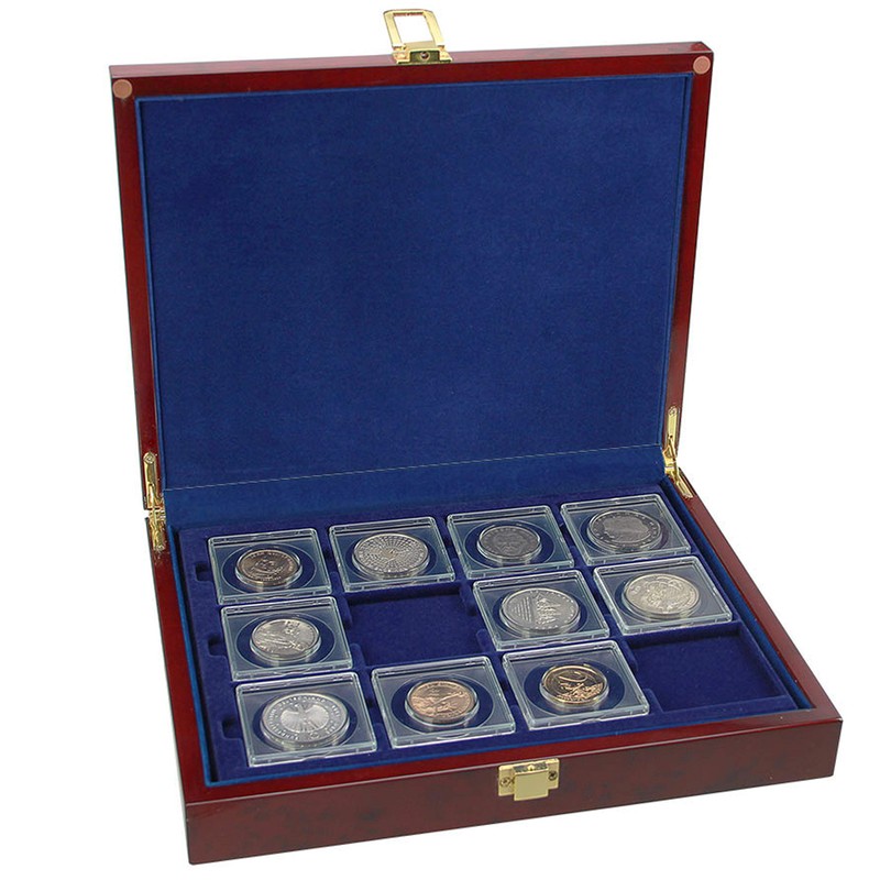 SAFE 5787 Root Wood Coin Case Premium Including 3 Trays