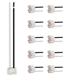ECHENLED MR16 Socket, GU5.3 Socket, LED Halogen Lamp Ceramic Wire Connector Base Socket Adapter MR16 MR11 GU5.3 Socket (10) Pack.
