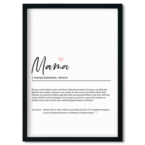 Urhome Word Definition Art Print with or without Wooden Frame, Word Explanation as found in the Duden Dictionary, Wall Art, Wall Decor with Saying, Suitable for the Home, Family, Friends, as a Gift (German Language)