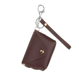 PATIKIL Coin Purse Keychain, Mini Cute Tote Bag Key Chain Earphone Pouch Coin Bag Keyring Handbag Decoration Purse Charm Pendant Keychain, Brown